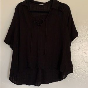 Ecote flowy lace up top